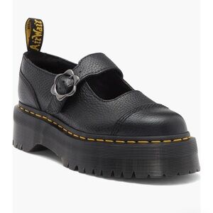 Dr. Martens Black Platform Shoes with Buckle